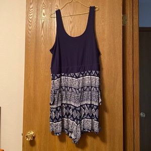 Blue Torrid Romper with Pockets